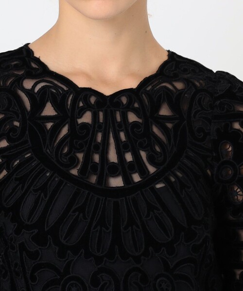 sea new york(シーニューヨーク)の「Sea New York DANA EMBROIDERY VELVET ベルベット ミニドレス(ワンピース・レディース・ブラック・0)」の5枚目の写真