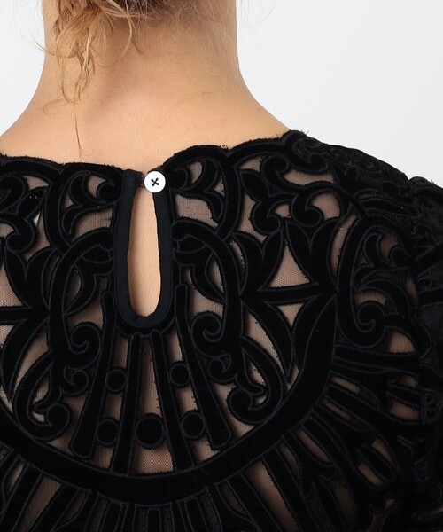 sea new york(シーニューヨーク)の「Sea New York DANA EMBROIDERY VELVET ベルベット ミニドレス(ワンピース・レディース・ブラック・0)」の6枚目の写真