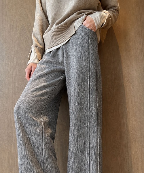 aimoha(アイモハ)の「aimoha/スリット入り裏起毛パンツ(その他パンツ・レディース・ライトグレー/アイボリー/ブラック・X-LARGE/LARGE)」の12枚目の写真
