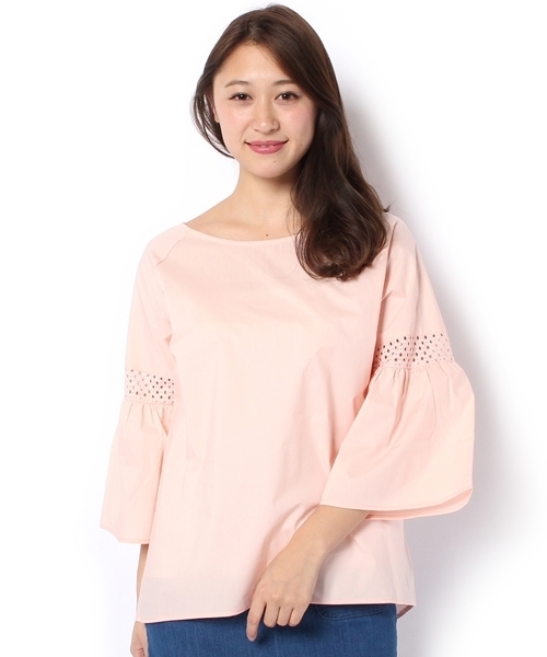 Chico（チコ）の「ストライプバックリボンブラウス（シャツ/ブラウス・レディース・ホワイト/ブルー系その他/ピンクベージュ・FREE）」の3枚目の写真