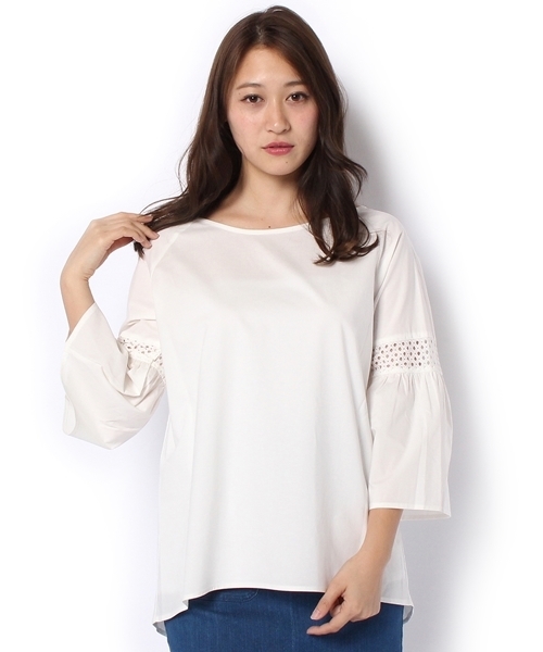 Chico（チコ）の「ストライプバックリボンブラウス（シャツ/ブラウス・レディース・ホワイト/ブルー系その他/ピンクベージュ・FREE）」の8枚目の写真