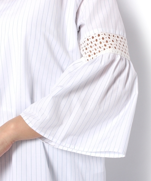 Chico（チコ）の「ストライプバックリボンブラウス（シャツ/ブラウス・レディース・ホワイト/ブルー系その他/ピンクベージュ・FREE）」の13枚目の写真