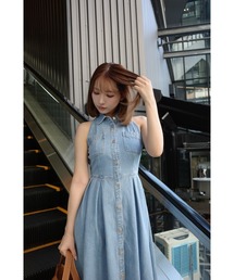 Denim Amerian Sleeve Rong Dress