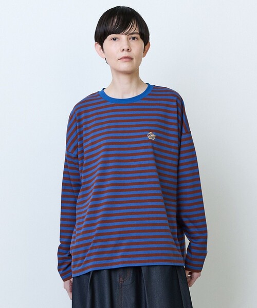 FRAPBOIS（フラボア）の「パークボーダーL/S Tシャツ②（Tシャツ/カットソー・レディース・グリーン/ピンク/ネイビー/ブルー・1/2）」の4枚目の写真