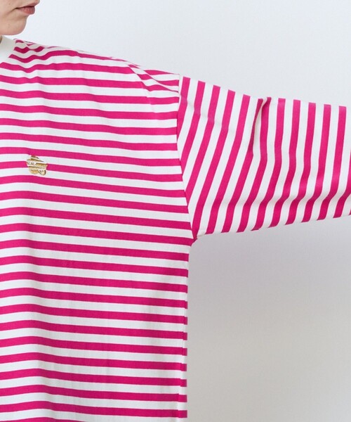 FRAPBOIS（フラボア）の「パークボーダーL/S Tシャツ②（Tシャツ/カットソー・レディース・グリーン/ピンク/ネイビー/ブルー・1/2）」の6枚目の写真