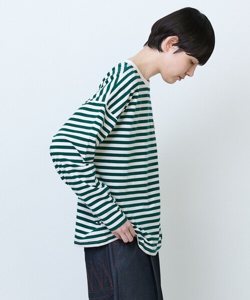 FRAPBOIS（フラボア）の「パークボーダーL/S Tシャツ②（Tシャツ/カットソー・レディース・グリーン/ピンク/ネイビー/ブルー・1/2）」の11枚目の写真