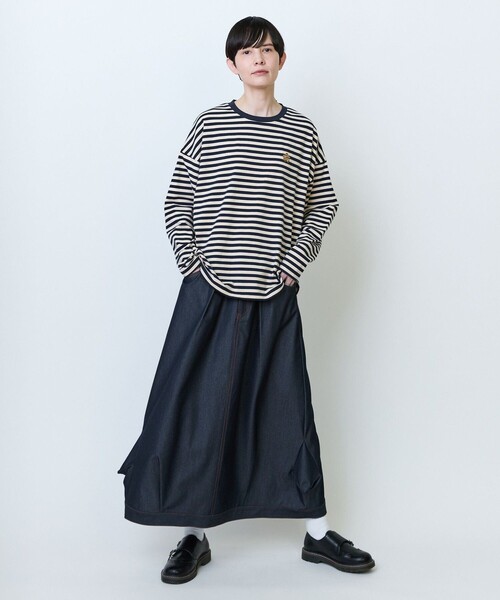 FRAPBOIS（フラボア）の「パークボーダーL/S Tシャツ②（Tシャツ/カットソー・レディース・グリーン/ピンク/ネイビー/ブルー・1/2）」の12枚目の写真