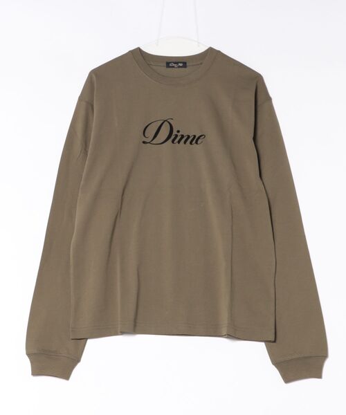 DIME(ダイム)の「Dime/ダイム/Cursive LS T-Shirts(Tシャツ/カットソー・メンズ・モスグリーン/ブラック・L/M/XL)」の1枚目の写真