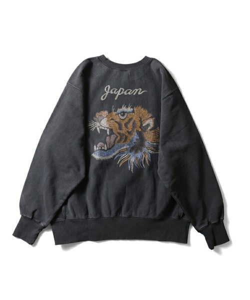 HOUSTON(ヒューストン)の「HOUSTON ピグメントリバーススウェット(TIGER)(スウェット・レディース・ブラック/ブラウン/ワイン・0)」の4枚目の写真