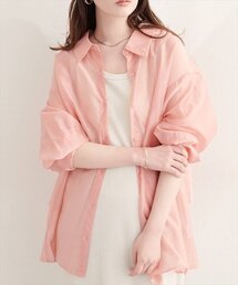 【sherbet line】接触冷感バックフリルシアーシャツ