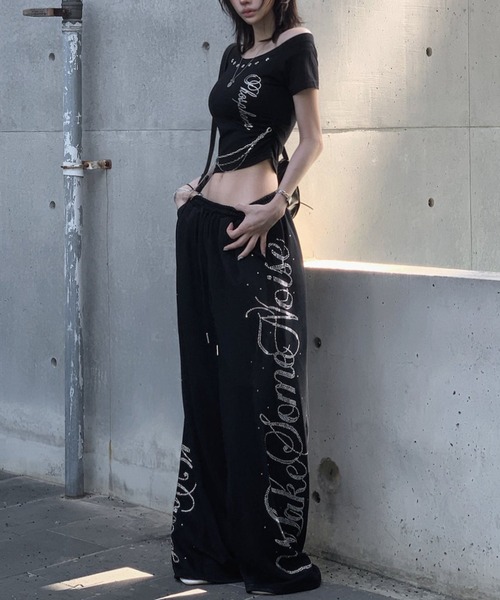 KsG(ケーエスジー)の「チェーンデザインアシメトップス(Tシャツ/カットソー・レディース・ホワイト/ブラック・MEDIUM/SMALL)」の9枚目の写真