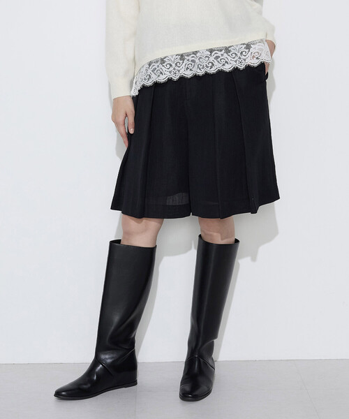 K.T KIYOKO TAKASE(キヨコタカセ)の「リネンウール キュロットパンツ(その他パンツ・レディース・アイボリー/ブラック・9号)」の1枚目の写真