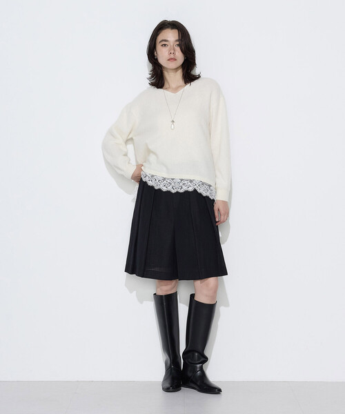 K.T KIYOKO TAKASE(キヨコタカセ)の「リネンウール キュロットパンツ(その他パンツ・レディース・アイボリー/ブラック・9号)」の14枚目の写真