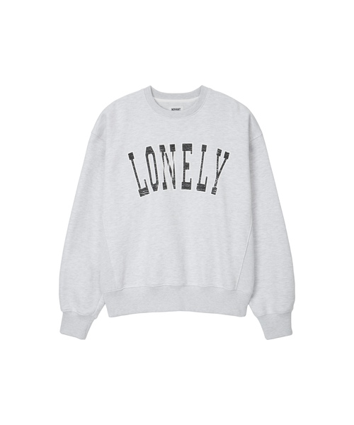 NOHANT(ノアン)の「LONELY/LOVELY クラックスウェットシャツ アッシュグレー(スウェット・レディース・アッシュグレー・SMALL/MEDIUM/LARGE)」の1枚目の写真