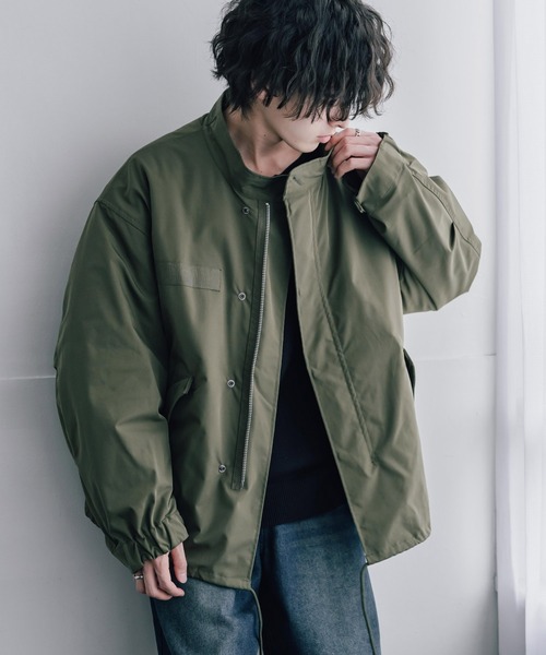 Rocky Monroe（ロッキーモンロー）の「3WAY M-65オーバーサイズショートモッズコート＆中綿入りキルティングライナー（モッズコート・メンズ・カーキ/ブラウン/オフホワイト/ベージュ/ブラック・L/XL/M）」の5枚目の写真