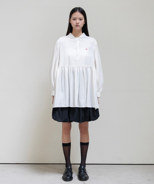 DANTON(ダントン)の「DANTON × eunoia - Round Collar Shirt(シャツ/ブラウス・レディース・オフホワイト/ブラック・F)」の3枚目の写真