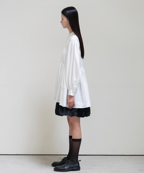 DANTON(ダントン)の「DANTON × eunoia - Round Collar Shirt(シャツ/ブラウス・レディース・オフホワイト/ブラック・F)」の5枚目の写真