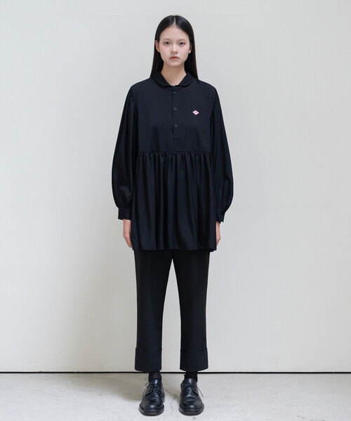 DANTON(ダントン)の「DANTON × eunoia - Round Collar Shirt(シャツ/ブラウス・レディース・オフホワイト/ブラック・F)」の6枚目の写真