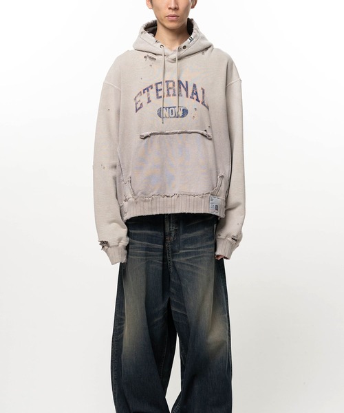 Maison MIHARA YASUHIRO(メゾンミハラヤスヒロ)の「【MIHARAYASUHIRO】SUN FADED SWEAT HOODIE(パーカー・メンズ・ブラック/タン・44/46/48)」の1枚目の写真