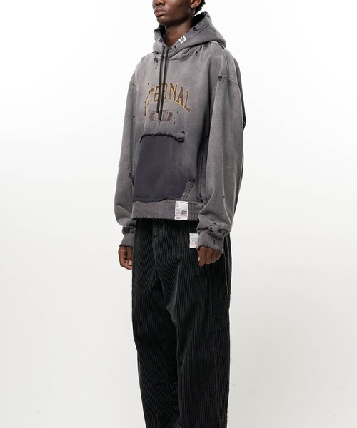 Maison MIHARA YASUHIRO(メゾンミハラヤスヒロ)の「【MIHARAYASUHIRO】SUN FADED SWEAT HOODIE(パーカー・メンズ・ブラック/タン・44/46/48)」の3枚目の写真