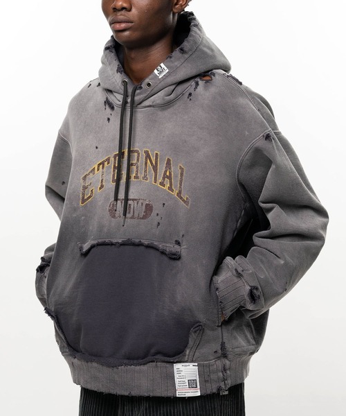 Maison MIHARA YASUHIRO(メゾンミハラヤスヒロ)の「【MIHARAYASUHIRO】SUN FADED SWEAT HOODIE(パーカー・メンズ・ブラック/タン・44/46/48)」の6枚目の写真