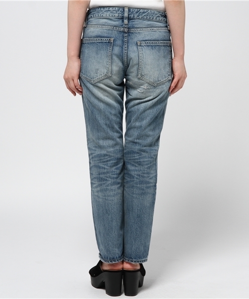 MURUA(ムルーア)の「Patch Mark Boys Straight(デニムパンツ・レディース・ブルー・0/XS/2/M/1/S)」の4枚目の写真