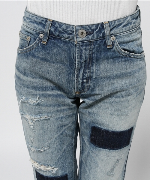 MURUA(ムルーア)の「Patch Mark Boys Straight(デニムパンツ・レディース・ブルー・0/XS/2/M/1/S)」の5枚目の写真