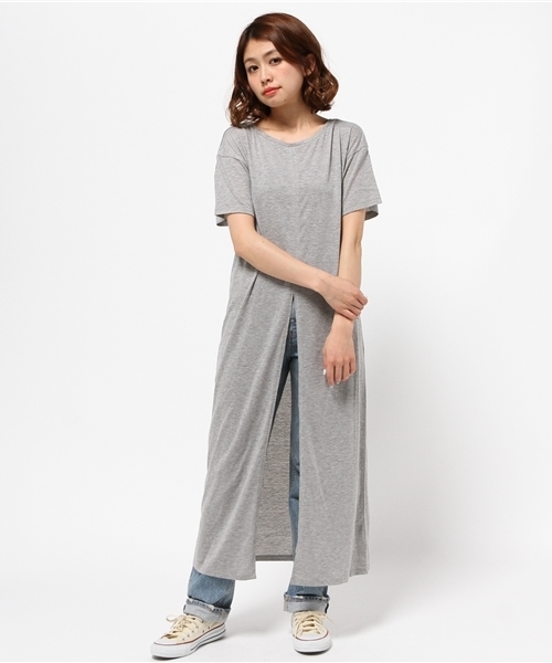 RODEO CROWNS WIDE BOWL（ロデオクラウンズワイドボウル）の「2WAY ロング Tシャツ（Tシャツ/カットソー・レディース・ブラック/オフホワイト/トップグレー・FREE）」の8枚目の写真