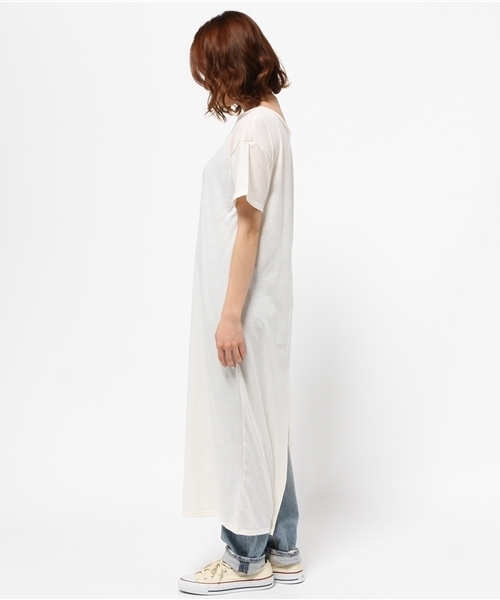 RODEO CROWNS WIDE BOWL（ロデオクラウンズワイドボウル）の「2WAY ロング Tシャツ（Tシャツ/カットソー・レディース・ブラック/オフホワイト/トップグレー・FREE）」の5枚目の写真