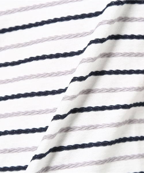 MEN'S BIGI(メンズビギ)の「マルチボーダーTシャツ/JAPAN MADE(日本製) (Tシャツ/カットソー・メンズ・ネイビー/ホワイト・M/L/S)」の8枚目の写真