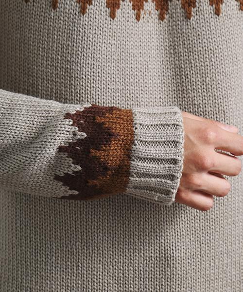 Denime（ドゥニーム）の「球心柄ニット（ニット/セーター・メンズ・グレー/ベージュ・MEDIUM/LARGE）」の16枚目の写真