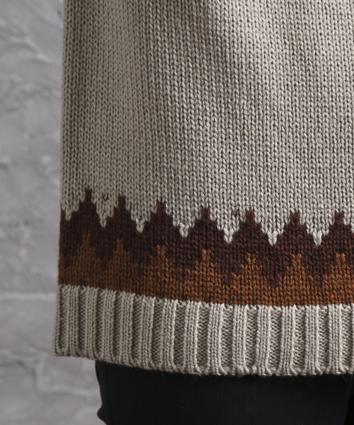 Denime（ドゥニーム）の「球心柄ニット（ニット/セーター・メンズ・グレー/ベージュ・MEDIUM/LARGE）」の17枚目の写真