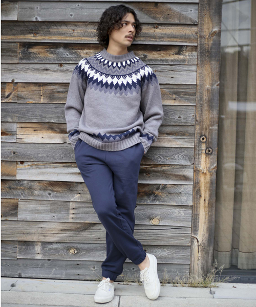 Denime（ドゥニーム）の「球心柄ニット（ニット/セーター・メンズ・グレー/ベージュ・MEDIUM/LARGE）」の21枚目の写真