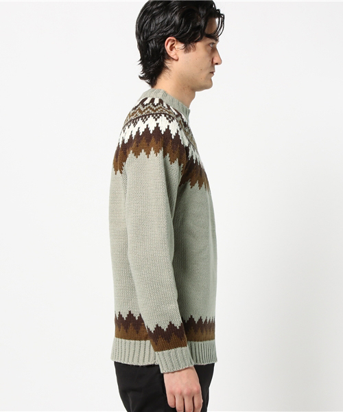 Denime（ドゥニーム）の「球心柄ニット（ニット/セーター・メンズ・グレー/ベージュ・MEDIUM/LARGE）」の6枚目の写真