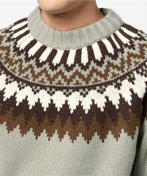 Denime（ドゥニーム）の「球心柄ニット（ニット/セーター・メンズ・グレー/ベージュ・MEDIUM/LARGE）」の8枚目の写真