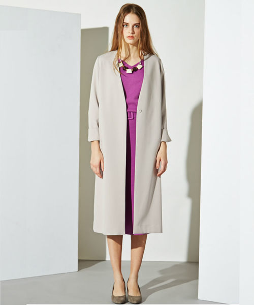 blanchic（ブランシック）の「《BLANCHIC》ノーカラーコート（その他アウター・レディース・グレー/ブルー/ベージュ・2/3）」の2枚目の写真