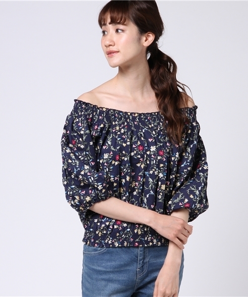 Honeys（ハニーズ）の「スモックブラウス（シャツ/ブラウス・レディース・オフホワイト/ブルー系その他/レッド系その他/ホワイト系その他・L/M）」の3枚目の写真