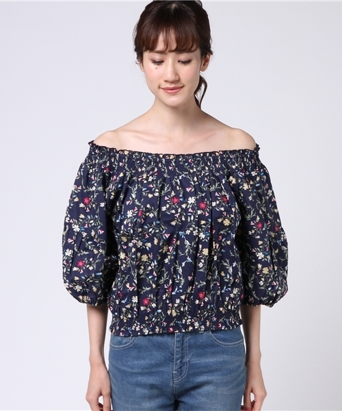 Honeys（ハニーズ）の「スモックブラウス（シャツ/ブラウス・レディース・オフホワイト/ブルー系その他/レッド系その他/ホワイト系その他・L/M）」の5枚目の写真