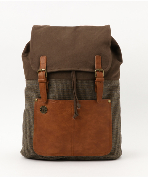 Focused Space（フォーカスドスペース）の「THE PIONEER RUCKSACK BACKPACK バックパック デイパック（バックパック/リュック・メンズ・グリーン/ブラウン・ONE SIZE）」の2枚目の写真