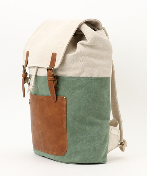 Focused Space（フォーカスドスペース）の「THE PIONEER RUCKSACK BACKPACK バックパック デイパック（バックパック/リュック・メンズ・グリーン/ブラウン・ONE SIZE）」の11枚目の写真