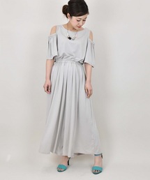 フレアオープンショルダーオールインワン
