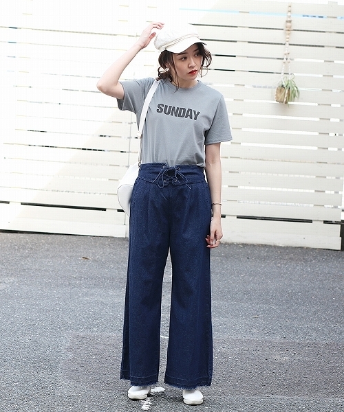 reca（レカ）の「weekly　ロゴTシャツ（Tシャツ/カットソー・レディース・ベージュ/オフホワイト/グレー/ブルー・FREE）」の15枚目の写真