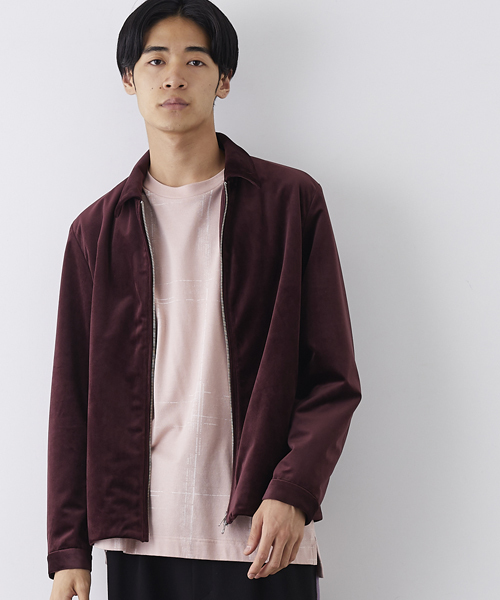 STUDIOUS(ステュディオス)の「グロスベロアトラックジャケット(ブルゾン・メンズ・ブラウン/グリーン/ネイビー・3/2/1)」の2枚目の写真