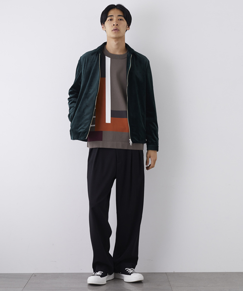 STUDIOUS(ステュディオス)の「グロスベロアトラックジャケット(ブルゾン・メンズ・ブラウン/グリーン/ネイビー・3/2/1)」の6枚目の写真