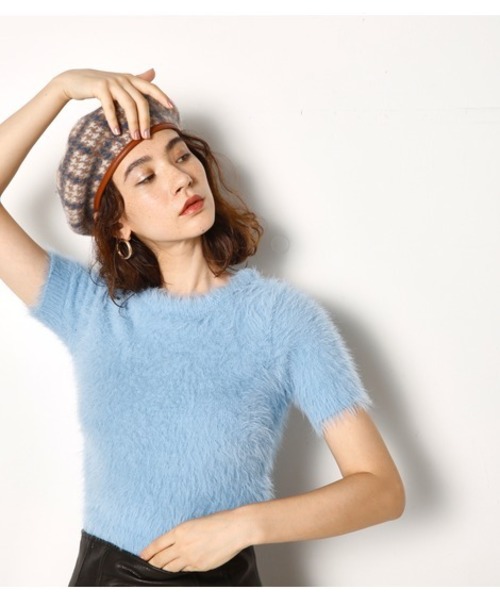 SLY(スライ)の「FRIZZY TOPS(ニット/セーター・レディース・キャメル/ライトブルー/ネイビー/ワインレッド・1/2)」の2枚目の写真