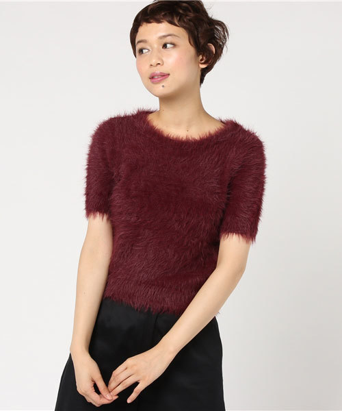 SLY(スライ)の「FRIZZY TOPS(ニット/セーター・レディース・キャメル/ライトブルー/ネイビー/ワインレッド・1/2)」の14枚目の写真