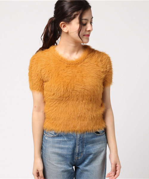 SLY(スライ)の「FRIZZY TOPS(ニット/セーター・レディース・キャメル/ライトブルー/ネイビー/ワインレッド・1/2)」の5枚目の写真