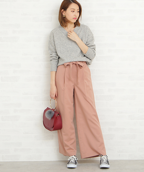 N.(N. Natural Beauty Basic)(エヌエヌナチュラルビューティーベーシック)の「◆ラムウールVネックニット(ニット/セーター・レディース・ホワイト/ネイビー/グレー/グリーン/ピンク・MEDIUM)」の11枚目の写真