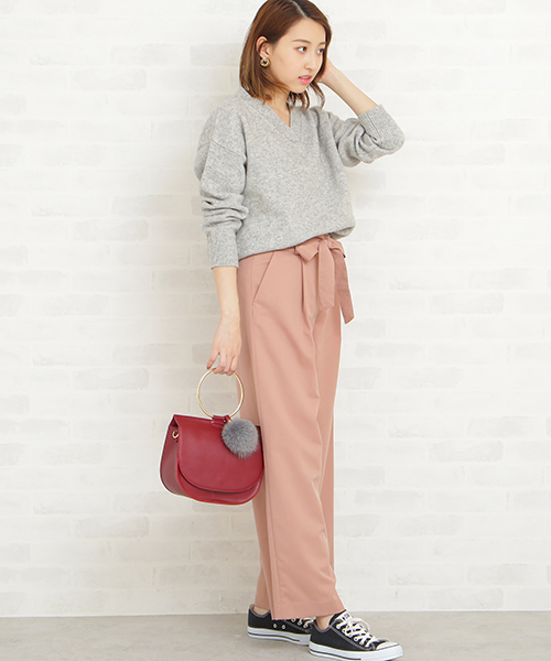 N.(N. Natural Beauty Basic)(エヌエヌナチュラルビューティーベーシック)の「◆ラムウールVネックニット(ニット/セーター・レディース・ホワイト/ネイビー/グレー/グリーン/ピンク・MEDIUM)」の12枚目の写真