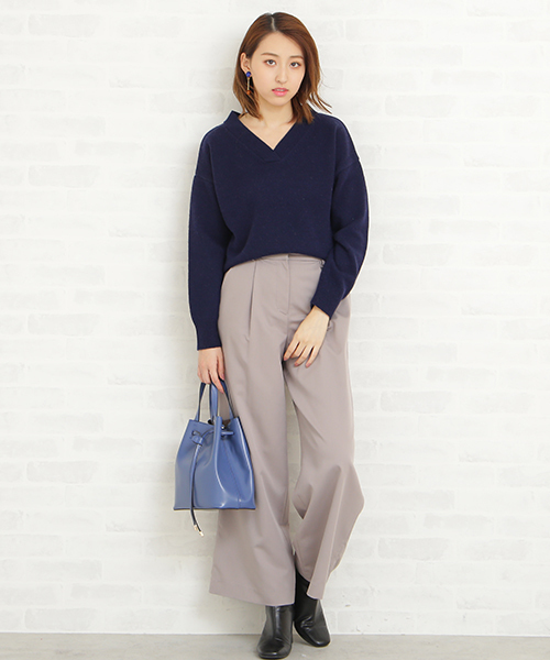 N.(N. Natural Beauty Basic)(エヌエヌナチュラルビューティーベーシック)の「◆ラムウールVネックニット(ニット/セーター・レディース・ホワイト/ネイビー/グレー/グリーン/ピンク・MEDIUM)」の18枚目の写真